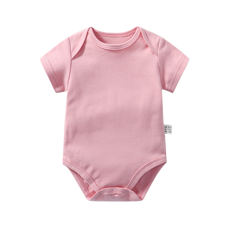 Wholesale 100% Cotton Short-Sleeve Baby Romper in Solid Colors
