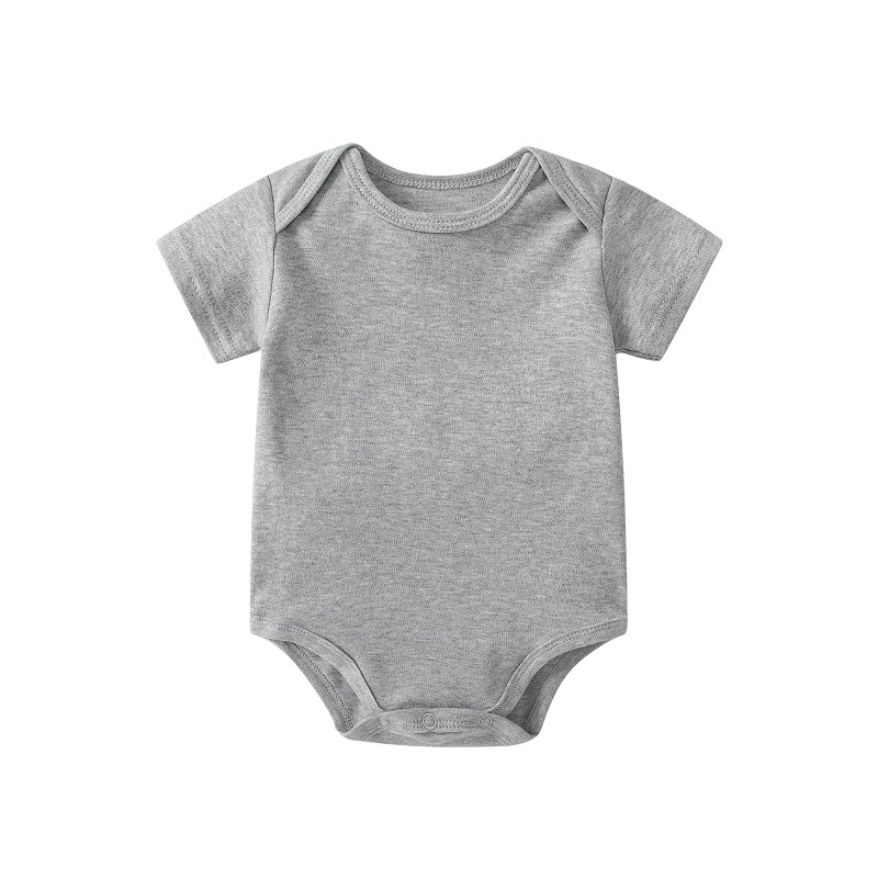 Wholesale 100% Cotton Short-Sleeve Baby Romper in Solid Colors