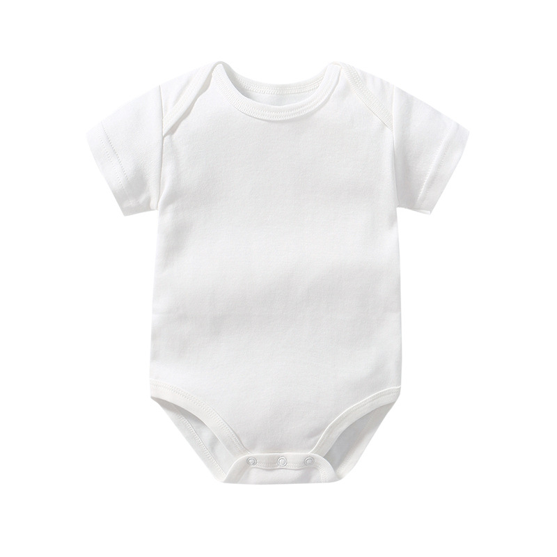 Wholesale 100% Cotton Short-Sleeve Baby Romper in Solid Colors